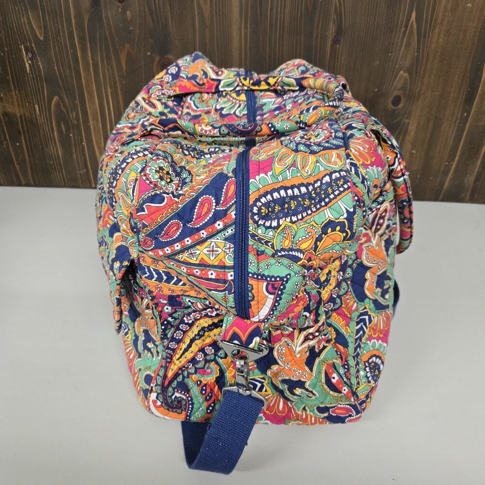 Vera Bradley Grand Traveler Venetian Print Blue Orange Red Paisley - Picture 4 of 10